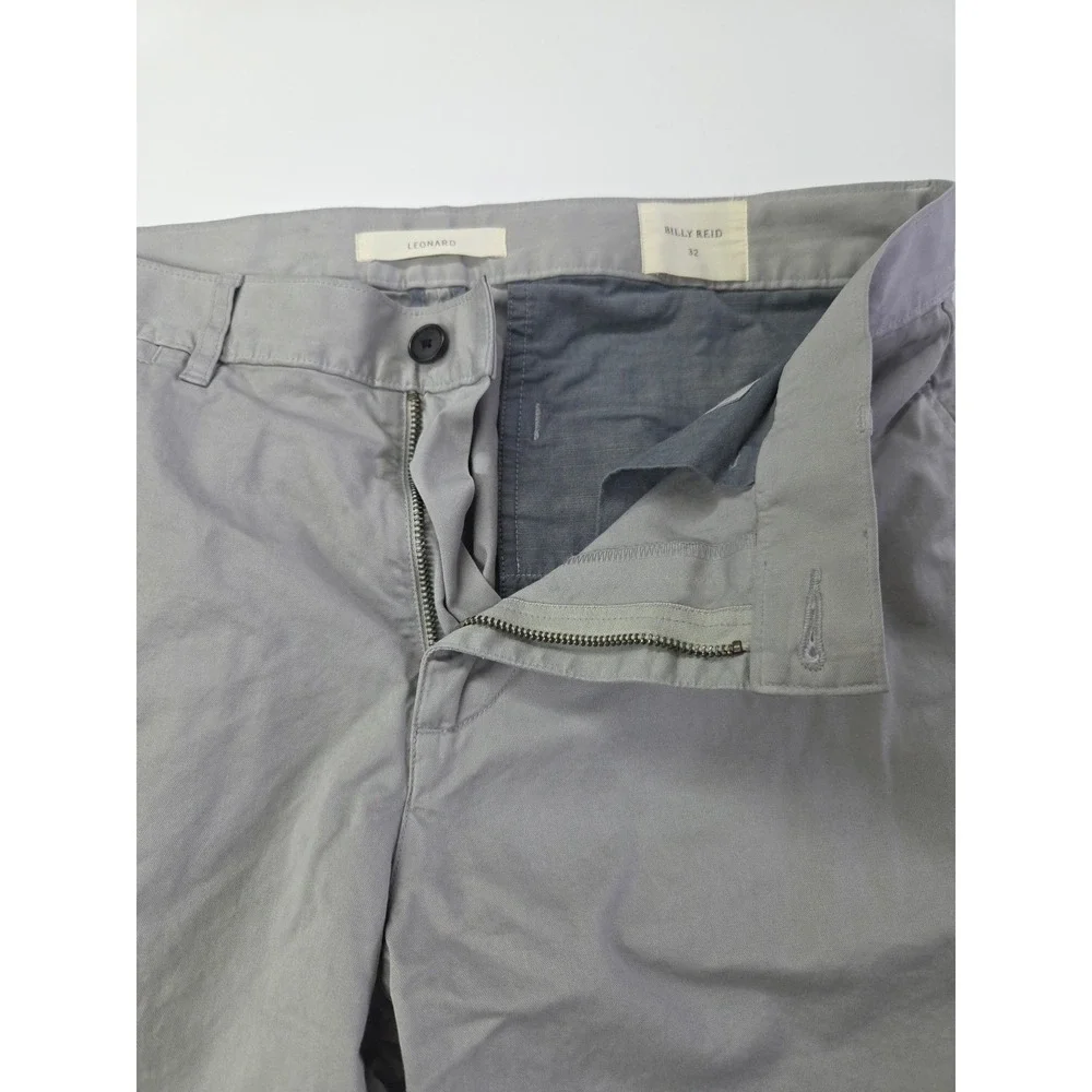 Billy Reid Leonard Chino Pants Mens 32x28 Gray Straight Leg 100% Cotton Peru